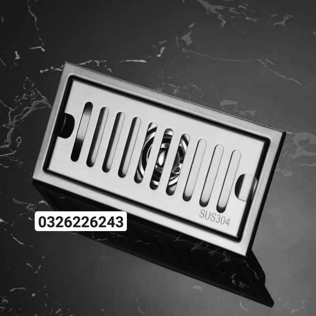 Phễu thoát sàn chống mùi inox304, lược rác Hố Ga, Thoát Nước Sàn kiểu chữ nhật cực sang trọng