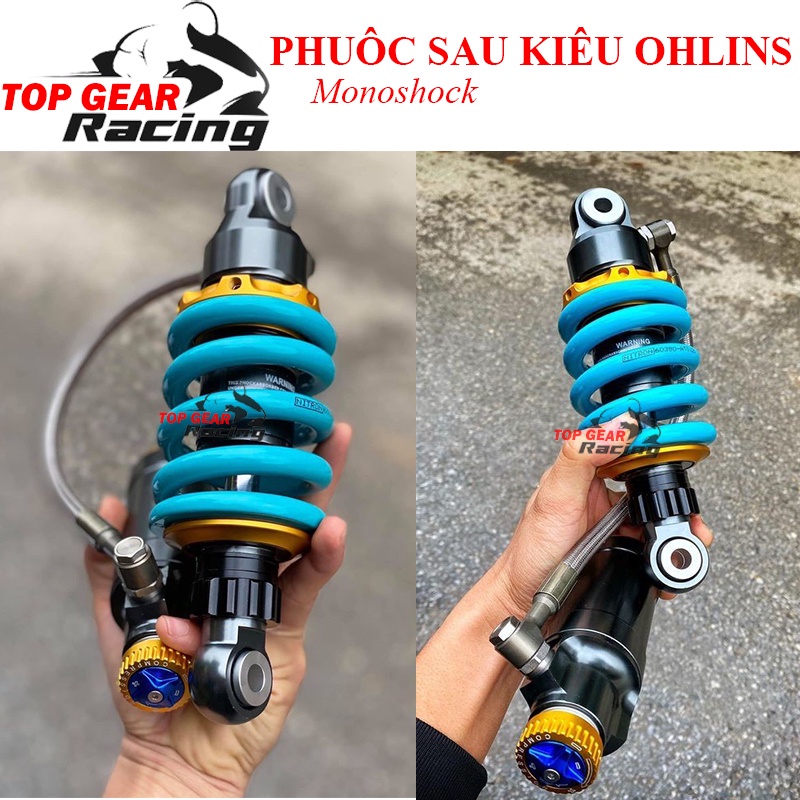 Phuộc NITRON Bình Dầu Xoay 360 Màu Xanh &lt;TOPGEAR&gt;