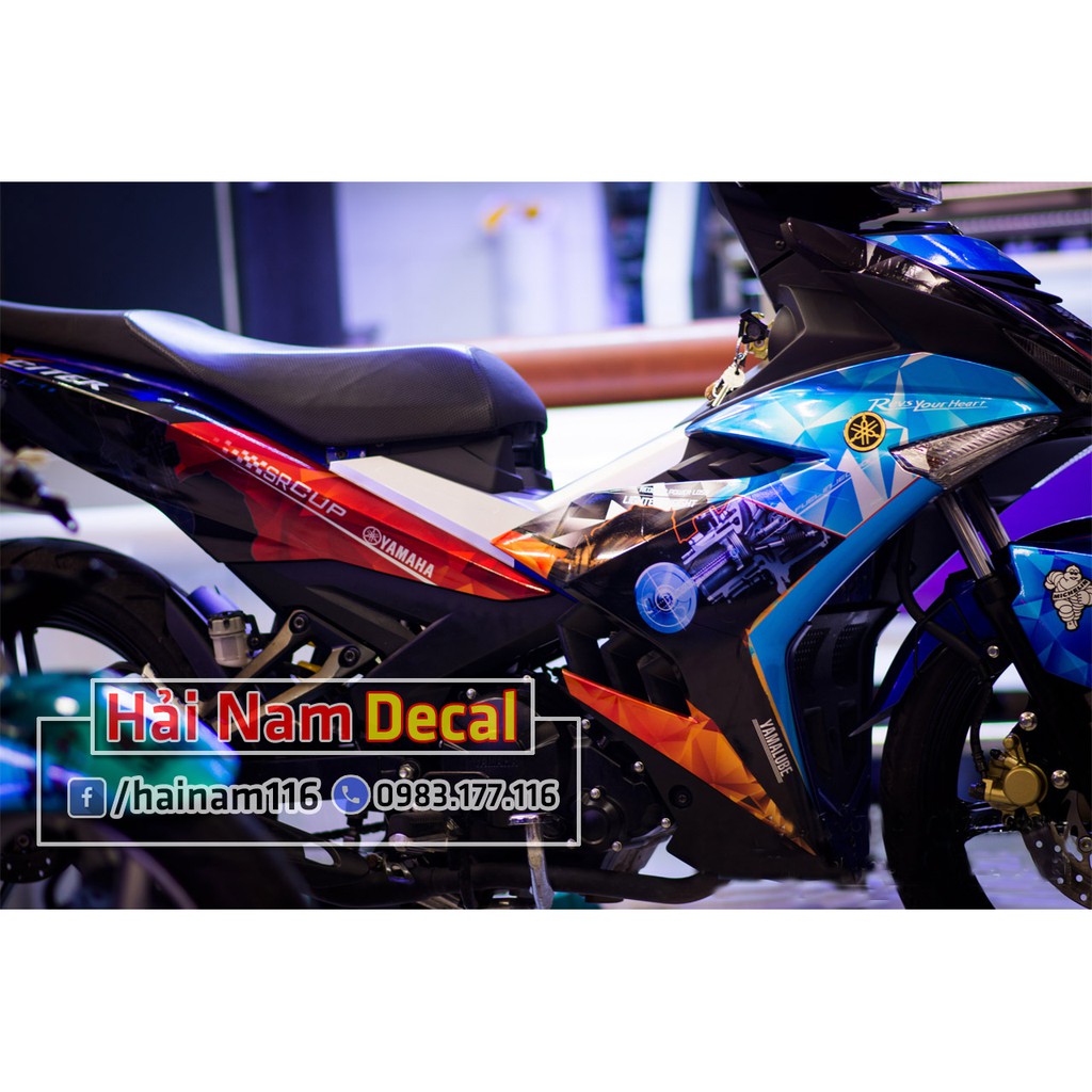 Tem Trùm Exciter 150 Xanh Cam Bạc