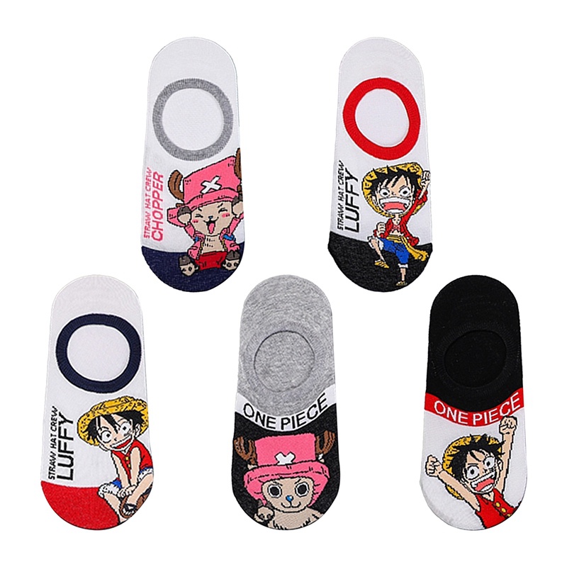 Tmdbyx Set 5 Đôi Tất Cotton Cổ Ngắn In Hình One Piece Độc Đáo Cá Tính Hợp Thời Trang