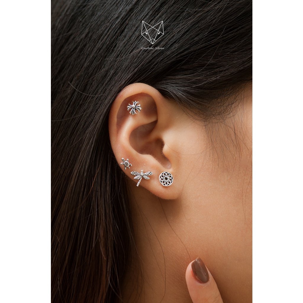 Khuyên Tai Bạc Nữ CaoBac Silver Chất Liệu Bạc Thái Cao Cấp Thiết Kế Hoạ Tiết Con Vật Đáng Yêu  Độc Đáo Mới Lạ