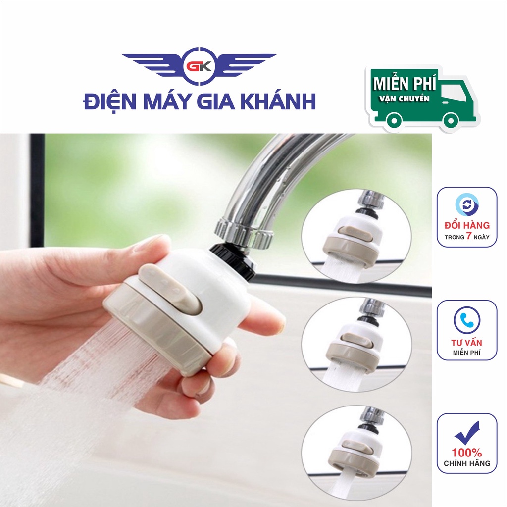 Đầu vòi rửa chén tăng áp xoay 360• điều chỉnh 3 chế độ phun nước.