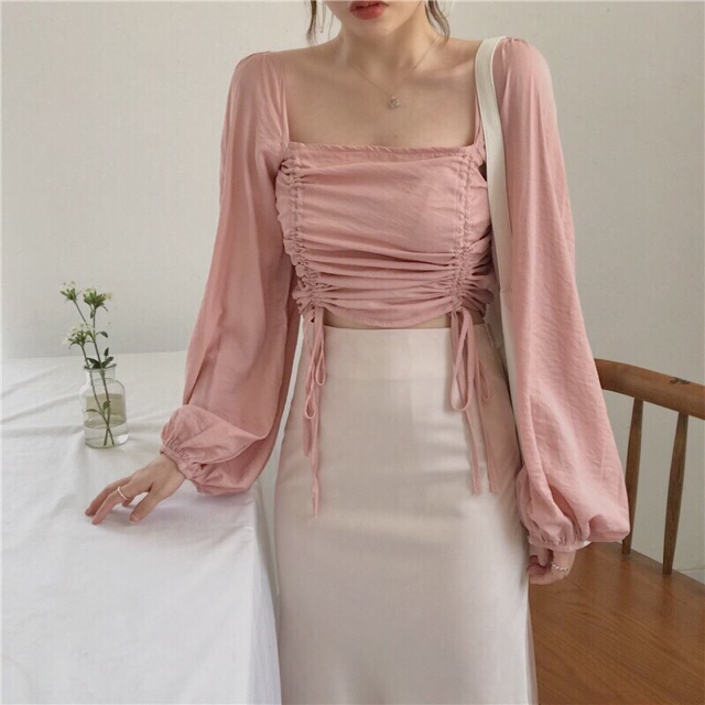 [Mã WASKT410K giảm 10K đơn 50K] K] K] [ XẢ KHO ] ÁO RÚT DÂY VON CỔ VUÔNG KÈM ẢNH THẬT / BẸT VAI / RÚT DÂY / NHÚN 🥰🥰 | BigBuy360 - bigbuy360.vn