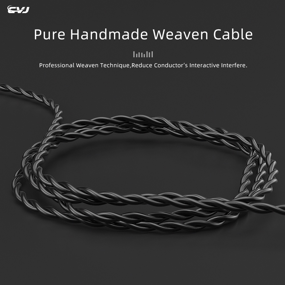 Dây cáp nâng cấp Cvj V2 4 Sợi 56cores Ofc 0.75mm 0.78mm với giắc 3.5mm cho Kz Trn Moondrop Iem Tfz