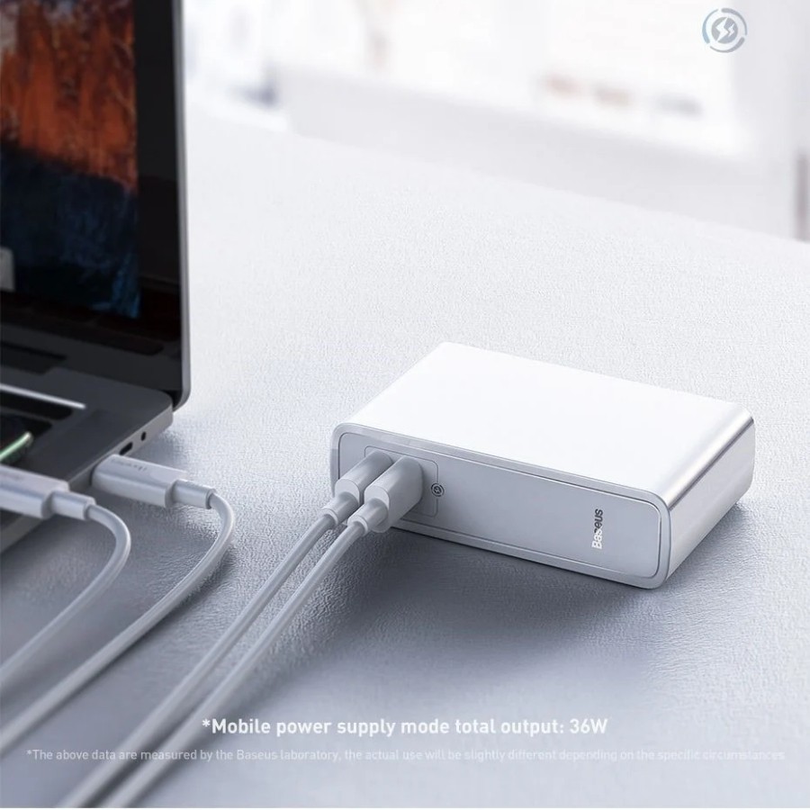 Cốc sạc nhanh kiêm pin sạc dự phòng Baseus GaN Power Station 45W 2 in 1 PD/QC3.0, 10000mAh, Type C/USB Quick Charge