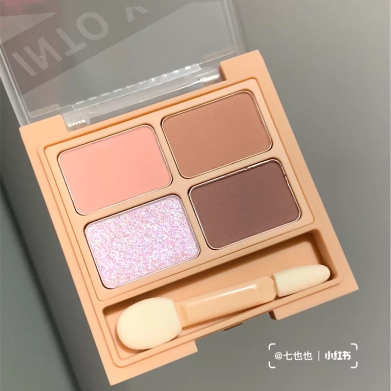 Sản phẩm mới into you Shero nữ chính series phấn mắt bốn màu trang điểm nude tự nhiên học sinh nổi tiếng trên mạng Douyin cùng kiểu