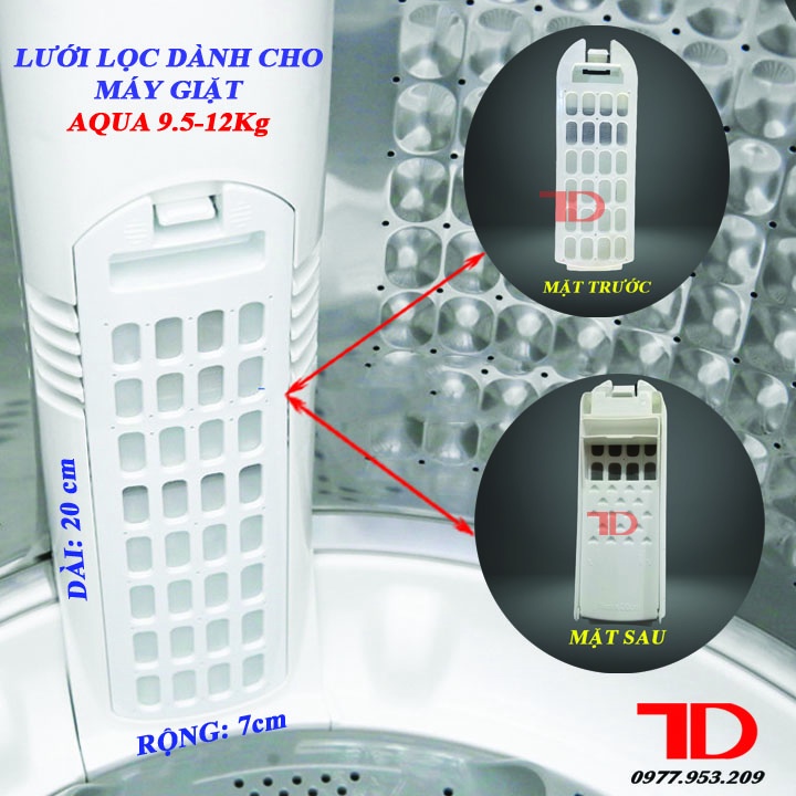 Lưới lọc dành cho máy giặt Aqua, túi lọc cặn bẩn và lọc xơ vải - Điện Lạnh Thuận Dung