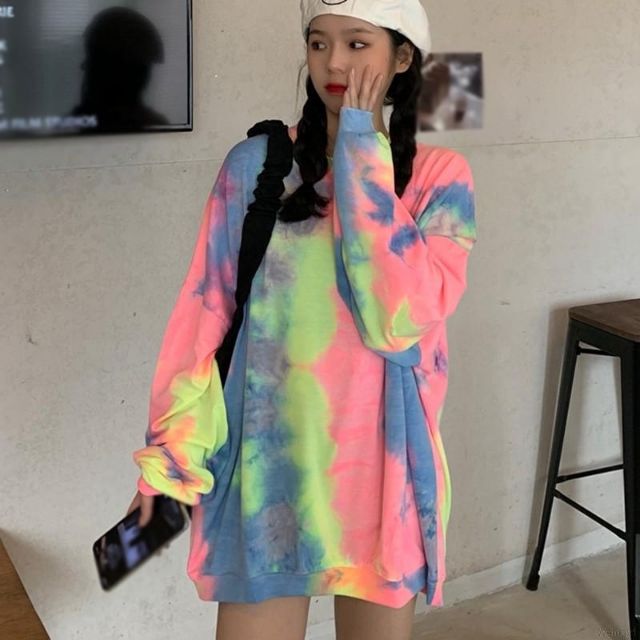 Áo tay dài loang màu Unisex - Tie Dye Sweater Unisex 🌈