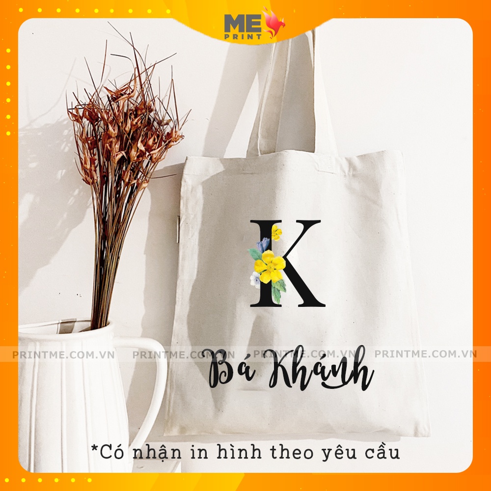 Túi canvas in tên theo yêu cầu, túi tote vải có khoá kéo phù hợp cho nam nữ thể hiện cá tính riêng - PrintME Shop