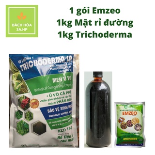 Combo 1kg mật rỉ đường, 1kg Trichoderma SP, 1 gói Emzeo