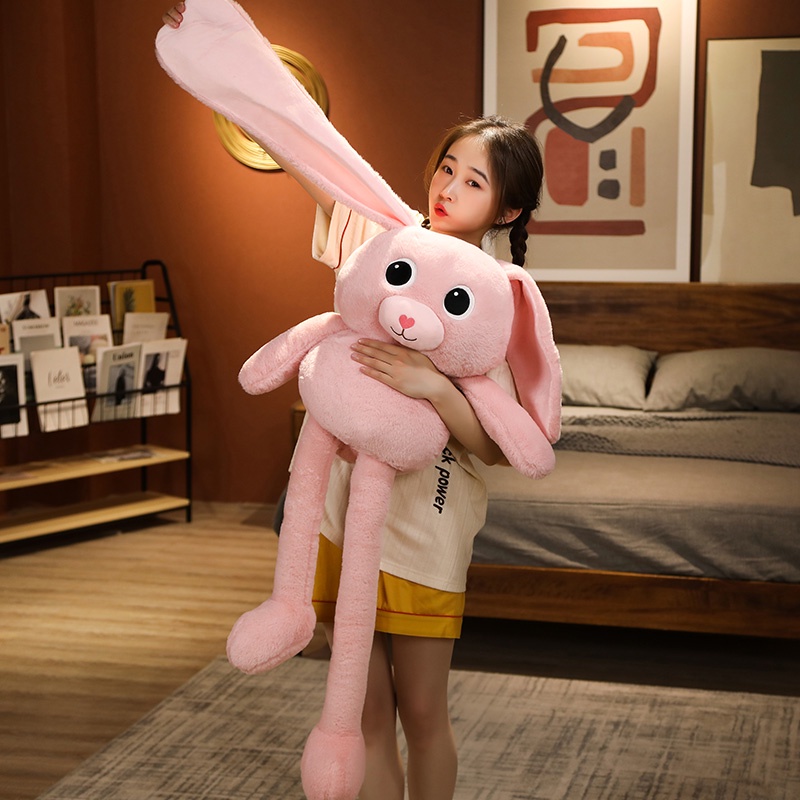 Đồ Chơi Thỏ Nhồi Bông Mềm Mại Kéo Dãn 120CM Cho Trẻ Em Và Người Lớn