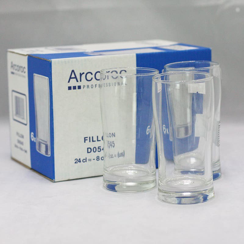 Bộ 6 cốc eo thuỷ tinh cao Arcoroc (Luminarc) 240ml D0545