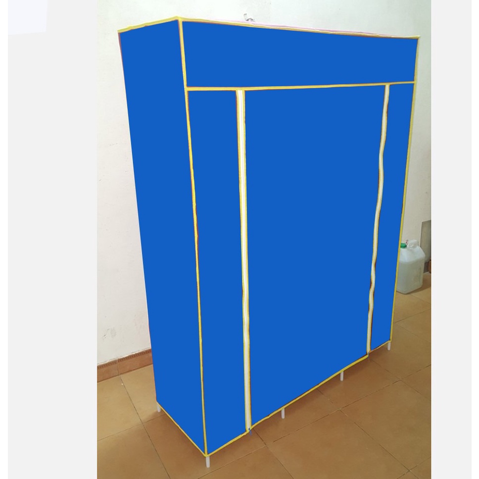 Tủ Vải Quần Áo 3 Buồng 8 Ngăn khung sắt sơn tĩnh điện, loại cửa có 2 khóa –Hàng 100% Việt Nam Sản xuất
