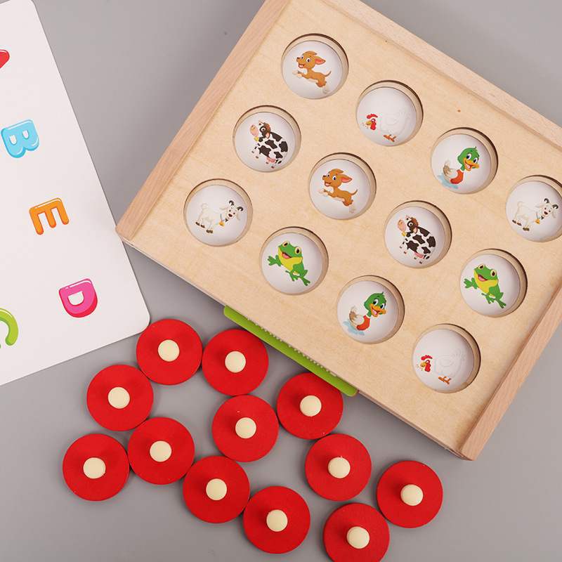 Đồ Chơi Trí Tuệ Gỗ Lật Hình Tìm Cặp Giống Nhau Rèn Luyện Trí Nhớ Và Khả Năng Quan Sát Cho Bé