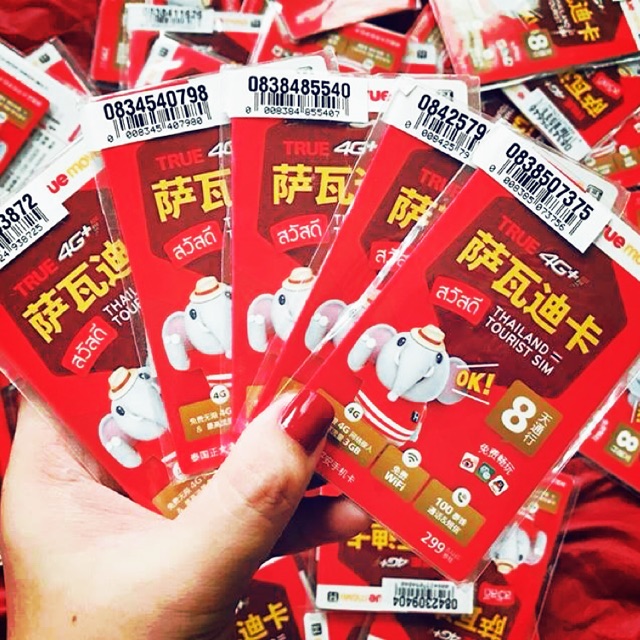 SIM DU LỊCH THÁI LAN TRUEMOVE, TK 100bath