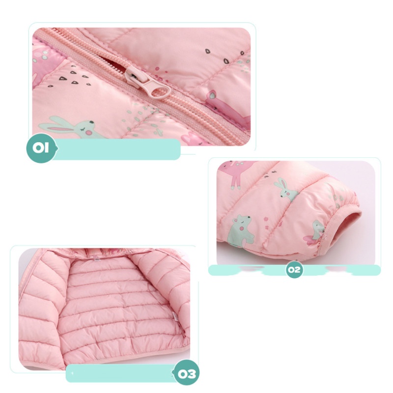 Áo khoác LUCKYCANDY cotton dày có mũ trùm đầu thời trang mùa đông cho bé 0-5 tuổi