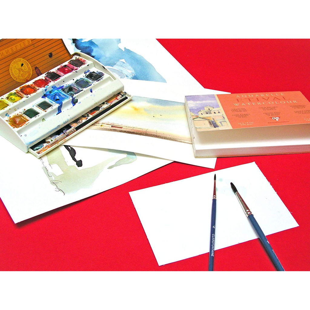 [ TÂM TÂM ]-Sổ vẽ màu nước Clairefontaine Aquarelle Etival watercolor coldpress 300gsm 10 sheets-