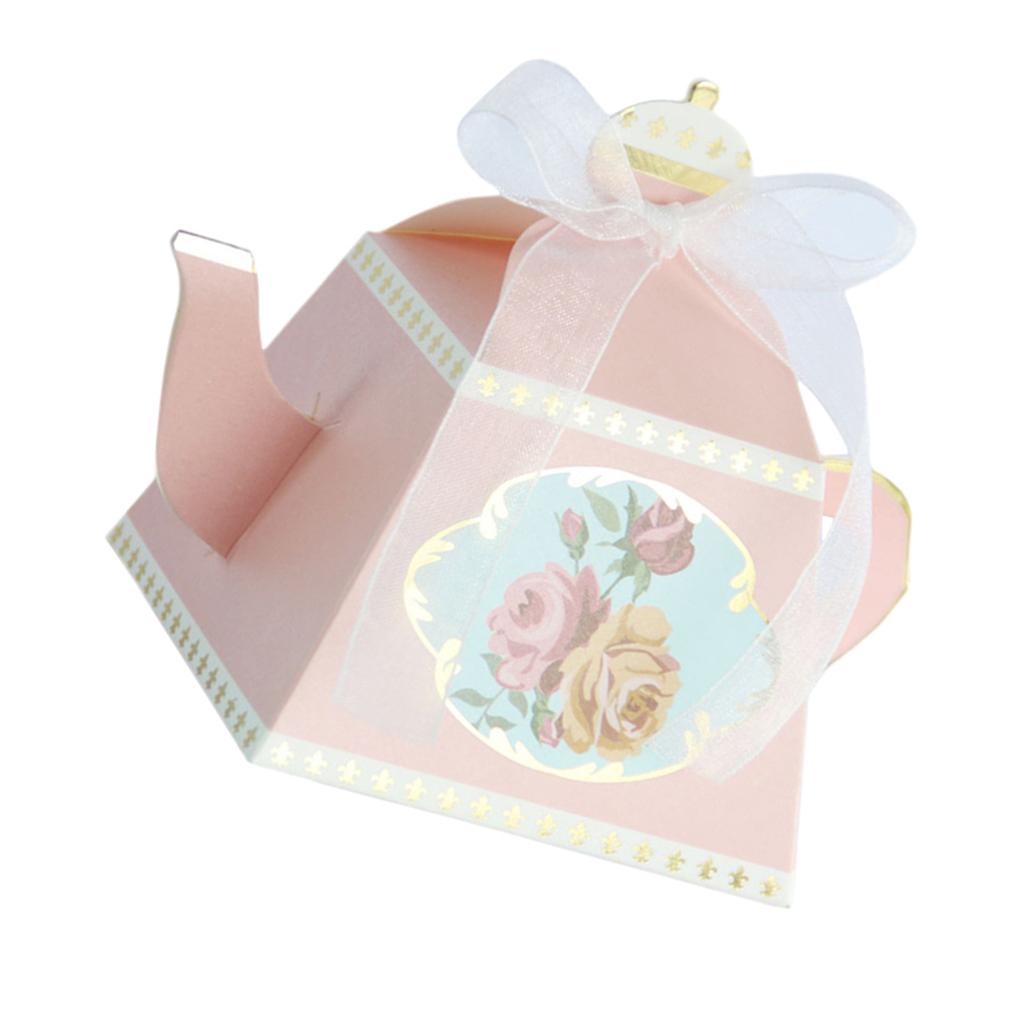 Set 50 Hộp Giấy Đựng Kẹo Thắt Ruy Băng Trang Trí Tiệc Cưới Sinh Nhật