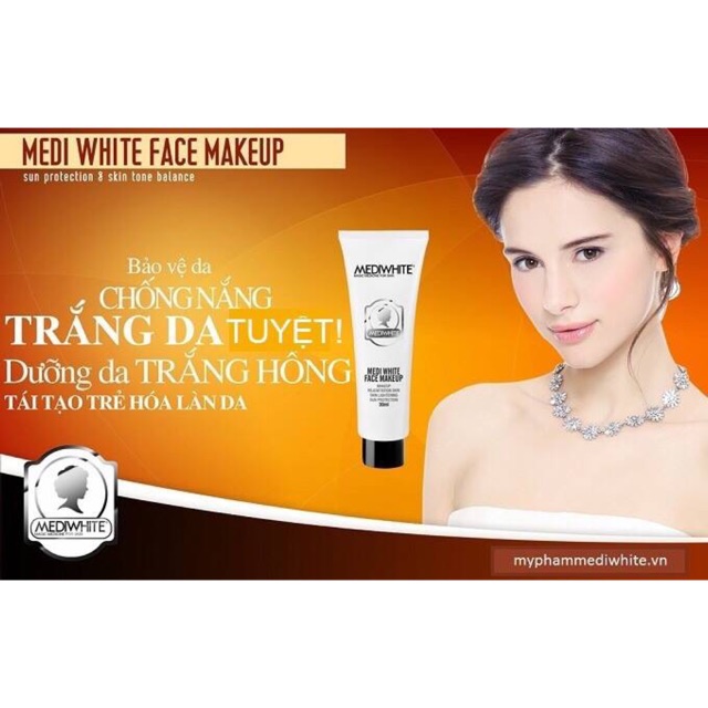 KEM TRANG ĐIỂM LÀM TRẮNG DA MẶT MEDI WHITE