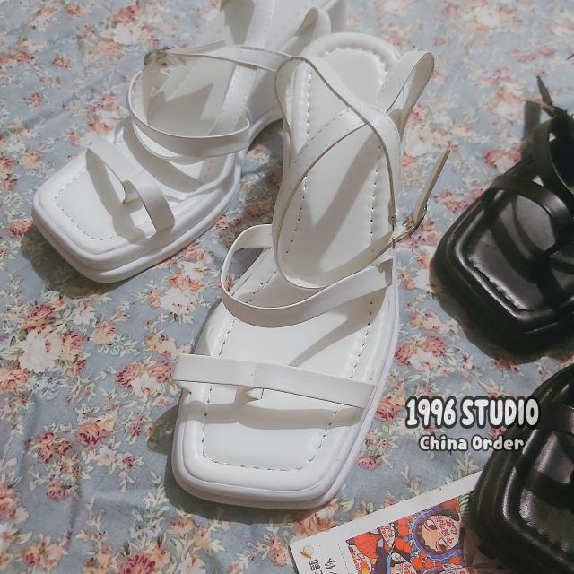 ORDER Sandal đế xuồng 7cm mũi vuông style ullzang hot 2020 có ảnh thật