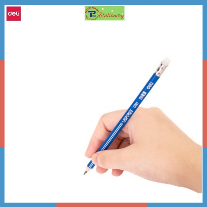 Bút Chì gỗ Deli 2B thân tam giác, thân lục giác nhiều màu sắc bắt mắt