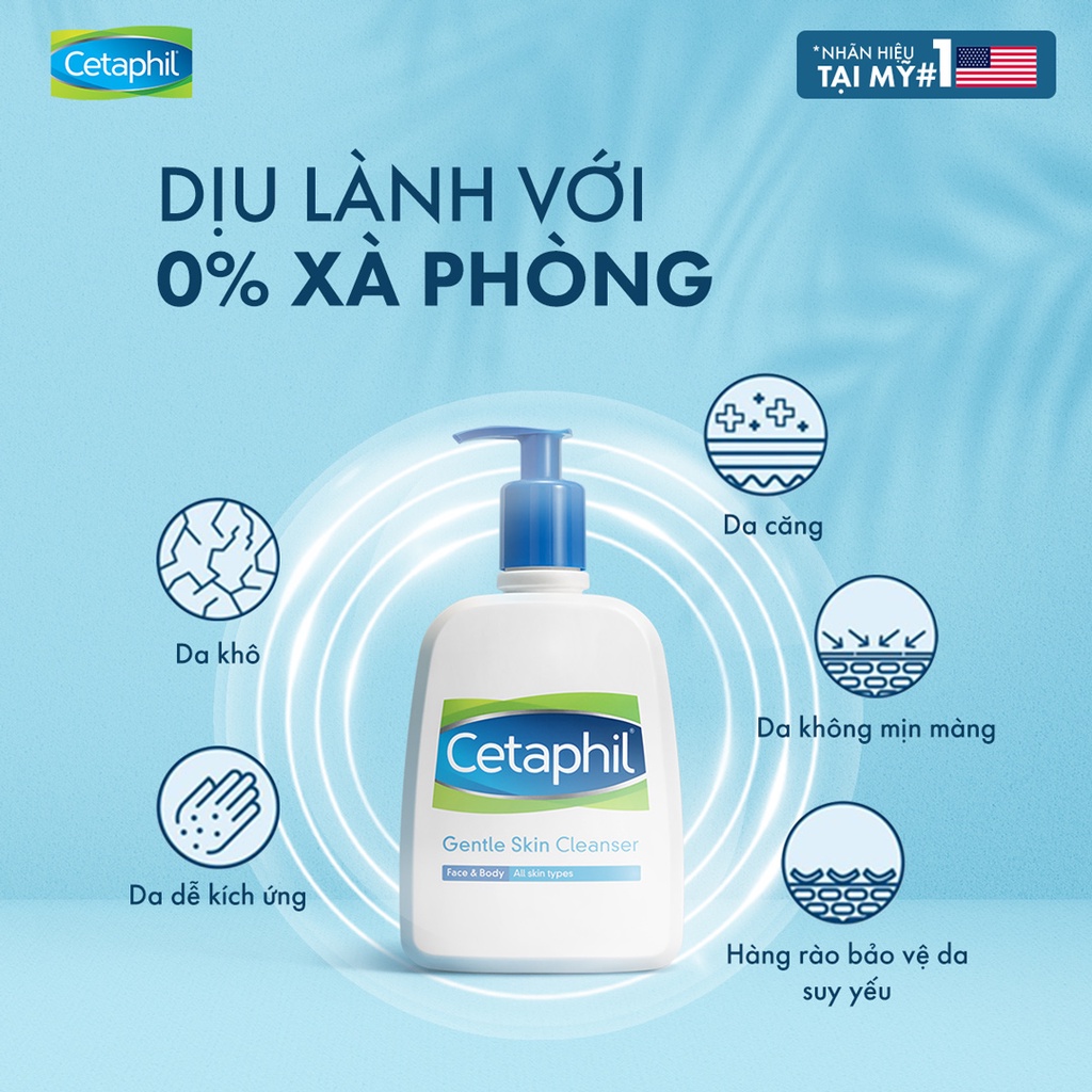 Sữa rửa mặt dịu nhẹ Cetaphil Gentle Skin Cleanser Hasaki Canada an toàn dịu nhẹ