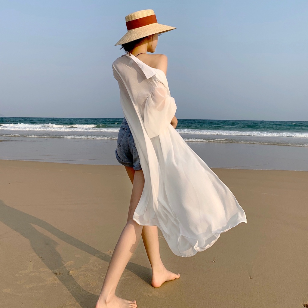 Hàng mới về Áo khoác cardigan chiffon tay dài dáng rộng chống nắng phong cách phương Tây thời trang mùa hè cho nữ 2021
 | BigBuy360 - bigbuy360.vn