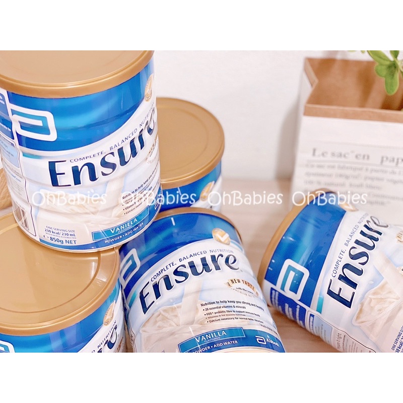 Sữa Ensure Úc vị vani mẫu mới - 850gr Hàng air date mới nhất [OH BABIES]