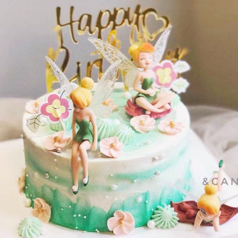 Set 6 tiên nữ Tinkerbell trang trí bánh phụ kiện sinh nhật