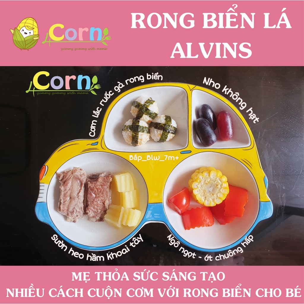 RONG BIỂN hữu cơ tách muối Alvins dạng lá - Cho bé 6m+