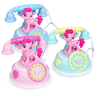 Kids Electronic Toys Cute Pony Retro Phone Early Learning Story Machine Baby Emulated Telephone Musical Toys Pretend Play