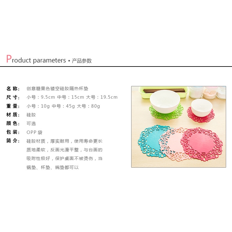 2 Cái!!!Đế Lót Ly Hình Tròn Bằng Silica Gel Cách Nhiệt Chống Trượt Tiện Dụng Cho Gia Đ