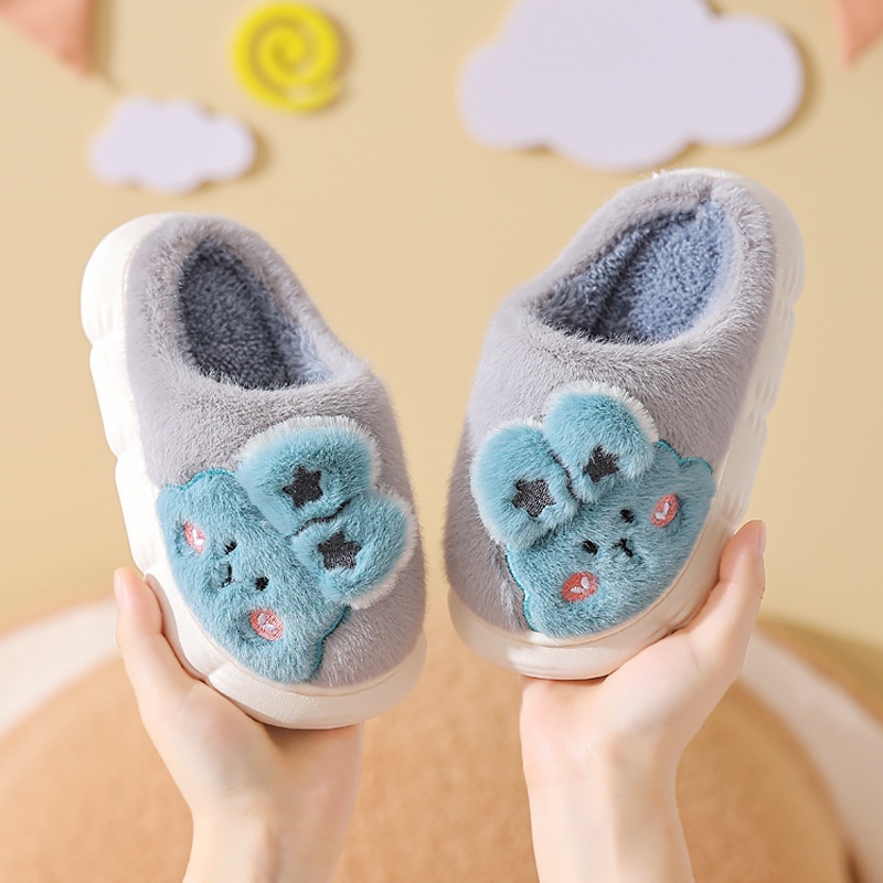 (TH34) Dép Bông Trẻ Em, Dép Bông Đi Trong Nhà Cho Bé Họa Tiết Thỏ Đáng Yêu