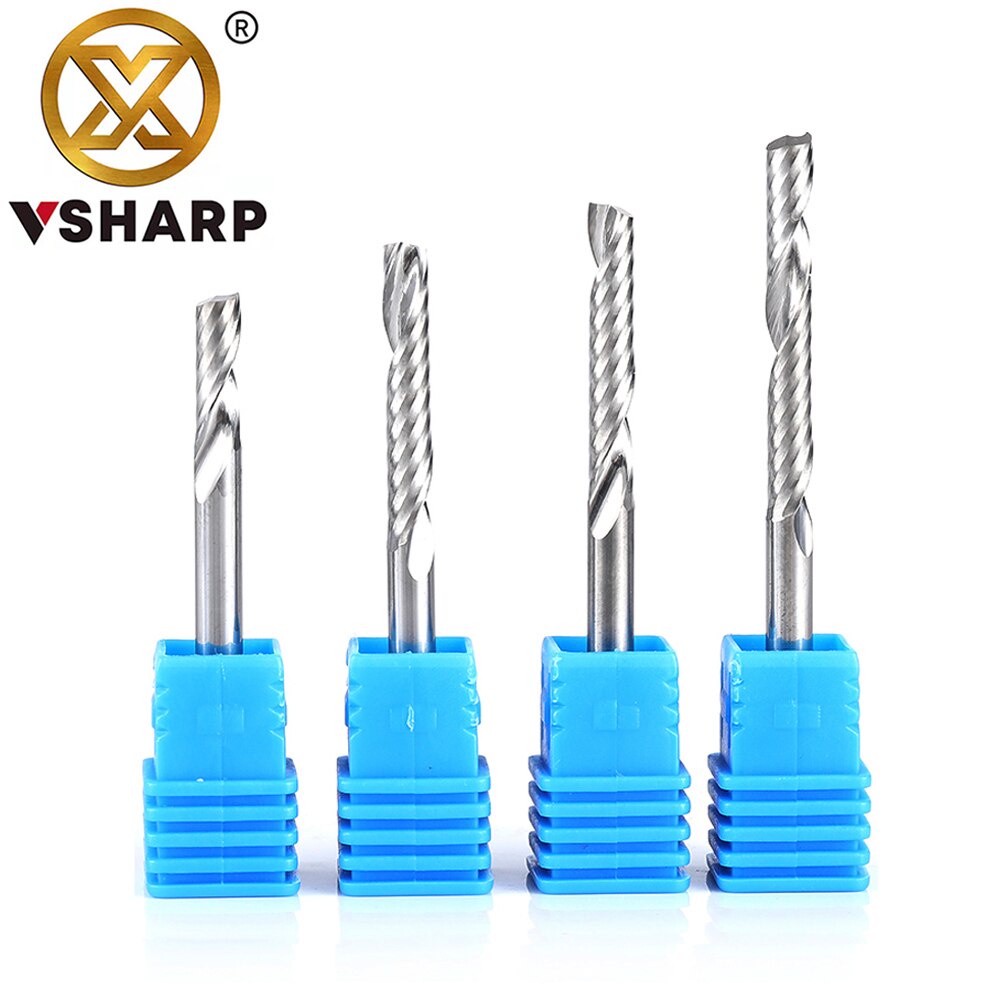 Vsharp 1 Mũi Khoan Xoắn Ốc 3.175mm 4mm Bằng acrylic Khắc Gỗ mdf bits