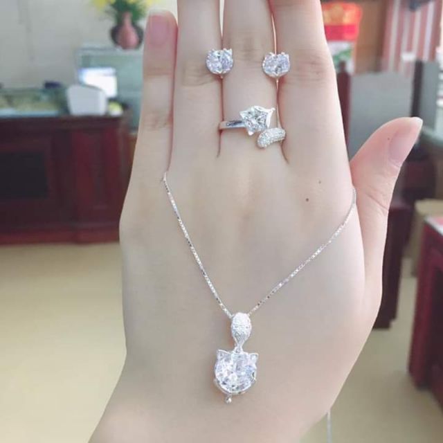 Bộ trang sức bạc hồ ly
