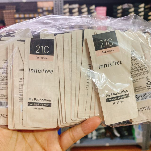10 Sample Kem Nền Kiềm Dầu Innisfree My Foundation All Day-Longwear 1ml (tone 21C/21N) | BigBuy360 - bigbuy360.vn