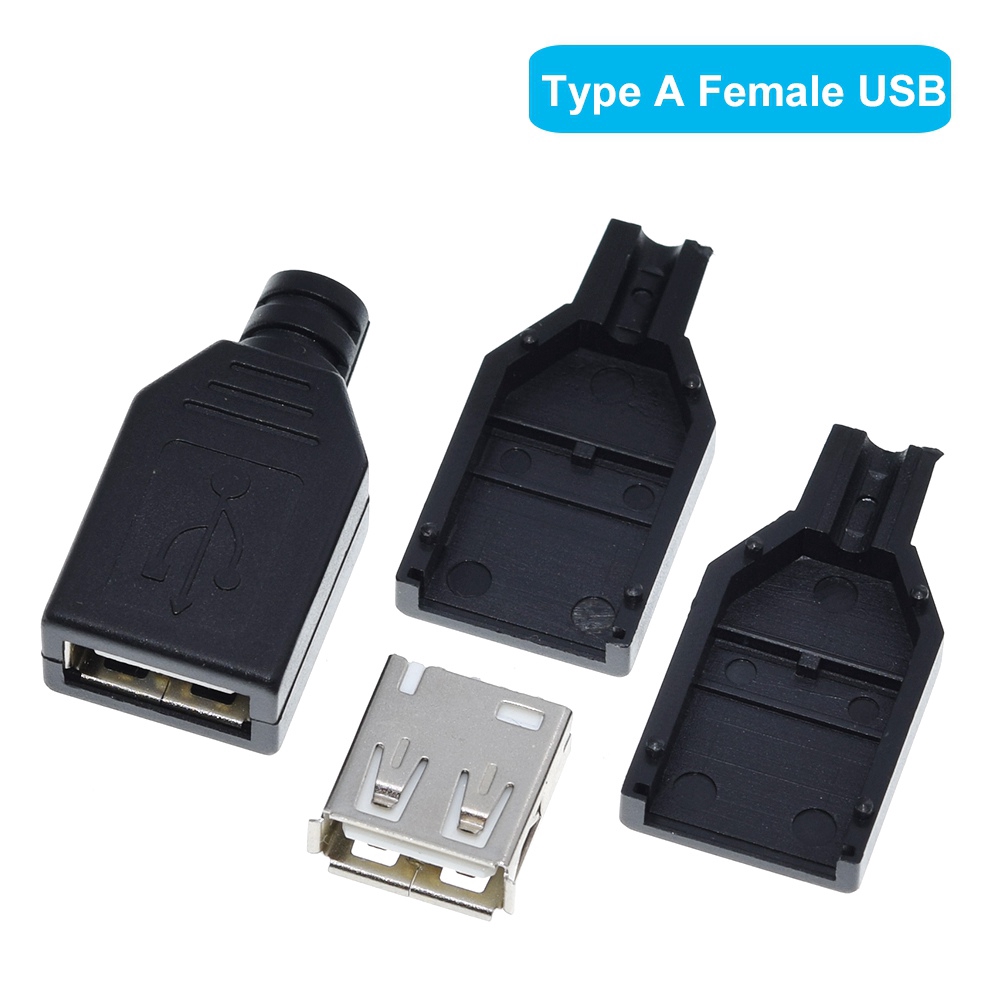Set đầu cắm USB 4pin vỏ nhựa màu đen | BigBuy360 - bigbuy360.vn
