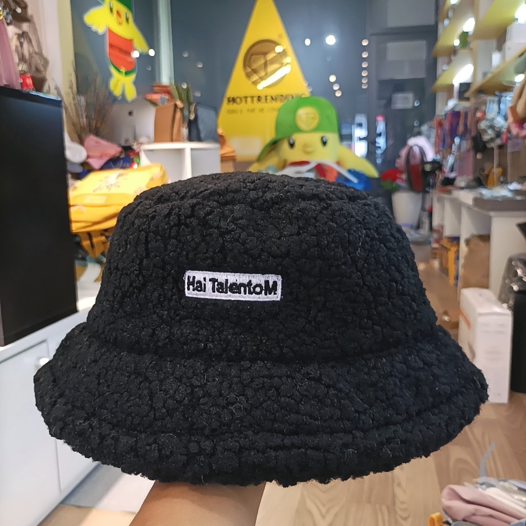 Mũ bucket lông cừu ❤️ Nón tai bèo retro phong cách Hàn Quốc giữ ấm thu đông form unisex nam nữ