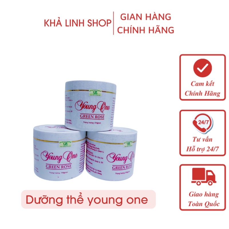 kem dưỡng trắng da toàn thân young one Greenrose xanh và đỏ 250g