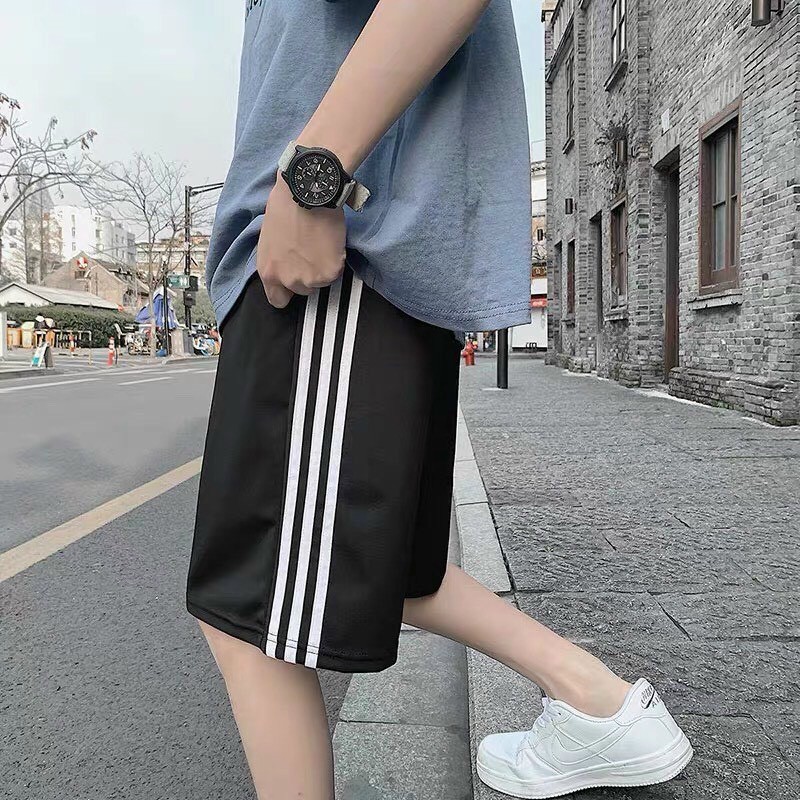 Quần 3 sọc lửng basic dáng suông phong cách ulzzang/ Quần short thể thao thời trang nam nữ_kudoshop
