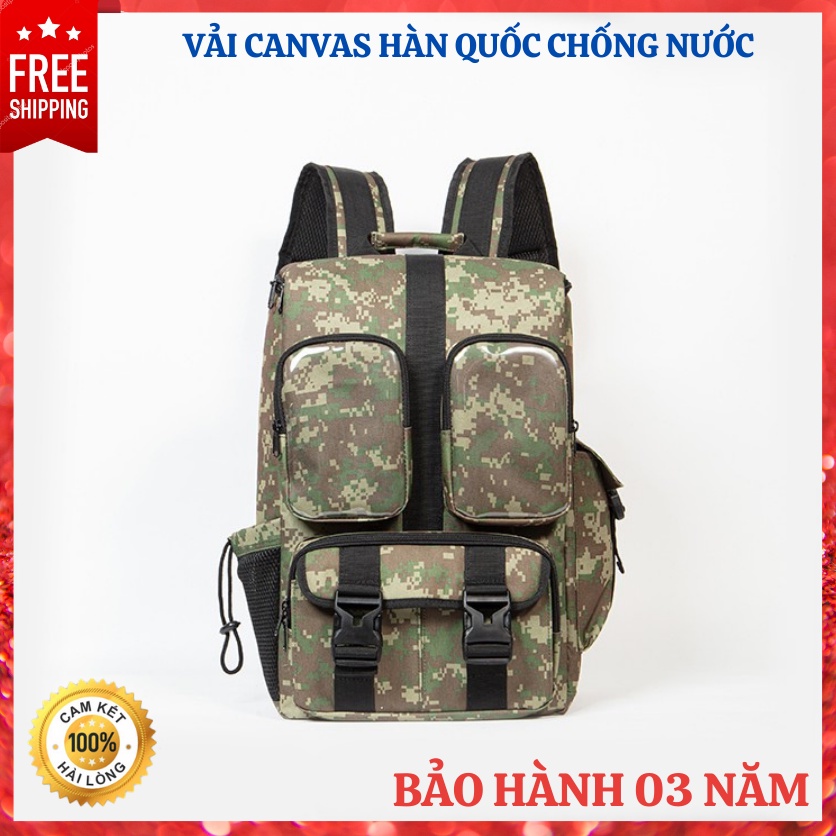 Balo phượt rằn ri cao cấp, chất liệu canvas chống nước gần như tuyệt đối - Hàng chính hãng - Bảo hành 03 năm