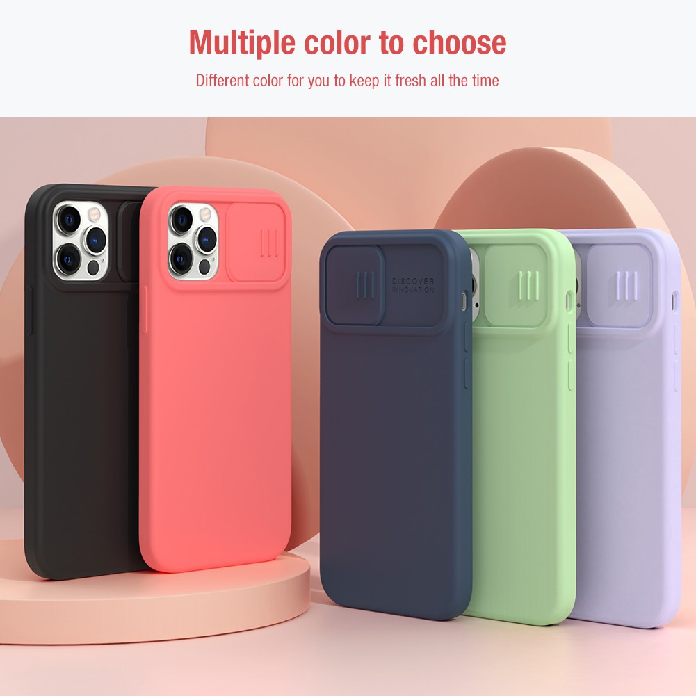 Ốp điện thoại NILLKIN silicon từ tính lót sợi nhỏ chống rơi bảo vệ camera thích hợp cho iPhone 12/ 12 Pro/ 12 Pro Max
