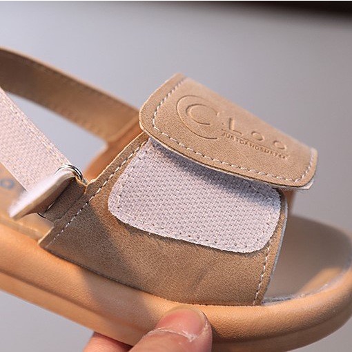 Sandal cho bé trai, bé gái -  dép quai hậu cho bé giả da lộn êm chân quai dán ngang tùy chỉnh độ dài (sz22-sz32) DZ01