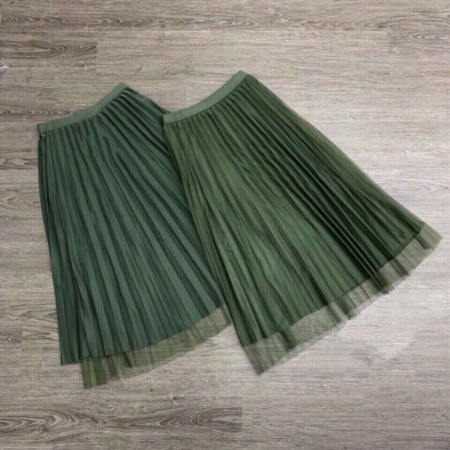 Chân váy dập li voan 2 mặt hàng Quảng Châu