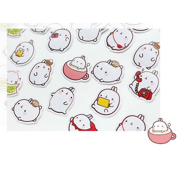 Hộp 45 miếng sticker mẫu thỏ khoai tây