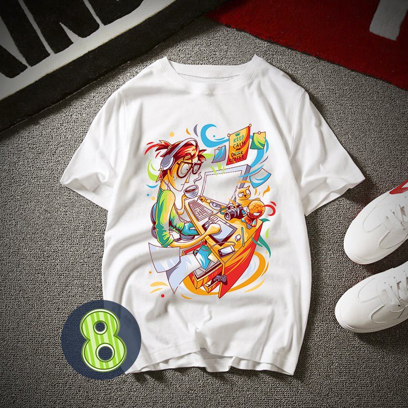 Áo thun unisex Hàn Quốc họa tiết hoạt hình thời trang ATN477