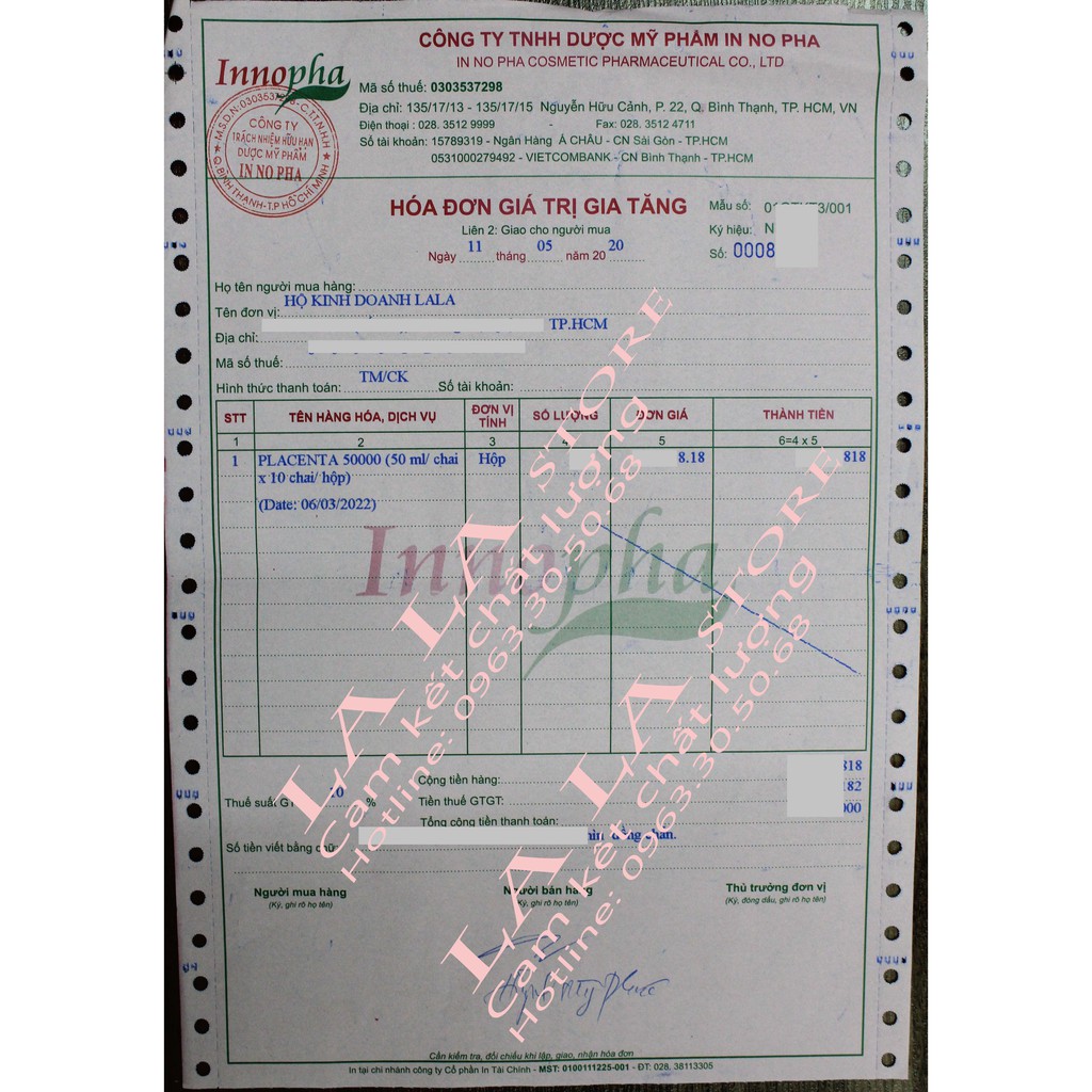 Nước uống tinh chất nhau thai Kaza Placenta 50000mg (Hộp 10 chai x 50ml) | Thế Giới Skin Care