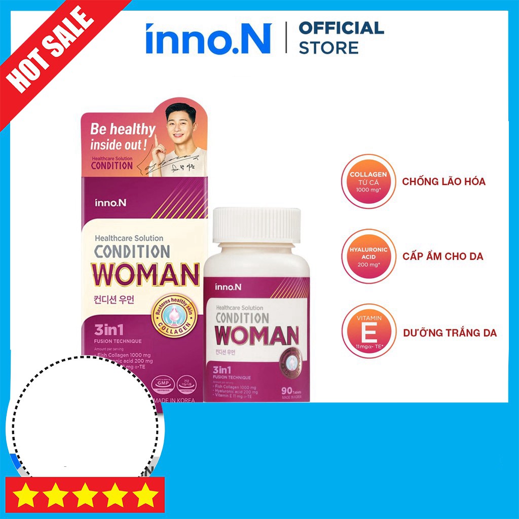 SIÊU GIẢM GIÁ Viên uống collagen và cấp ẩm Condition Woman hỗ trợ làm tăng vẻ đẹp làn da-Hộp 90 Viên SIÊU GIẢM GIÁ