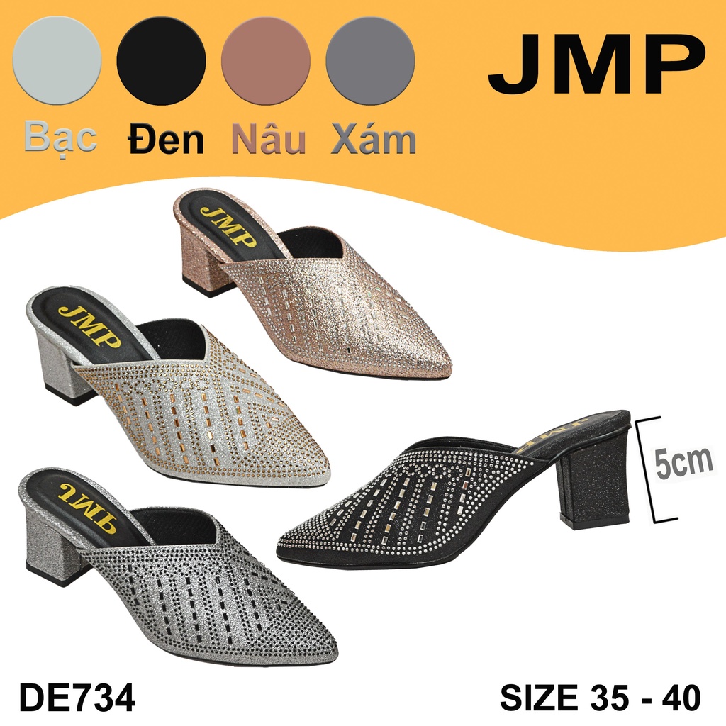 Dép Sục Cao Gót Đính Đá Bít Mũi - JMP - DE734