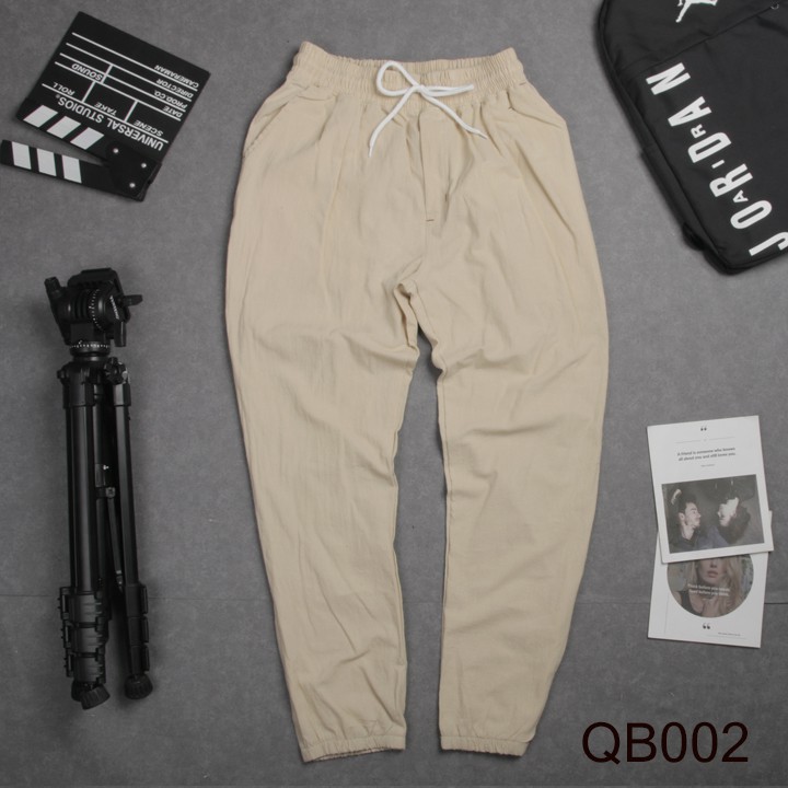 Quần Jogger Nam Vải Đũi Thời Trang, Quần Thể Thao Vải Đũi Thấm Mồ Hôi Tốt